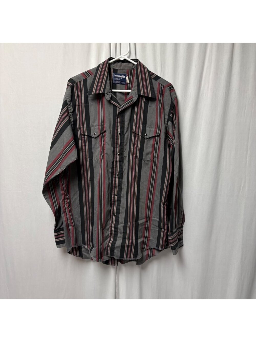 Wrangler Cowboy Cut Regular Fit Western Shirt Mens 17x35 Long Sleeve Striped